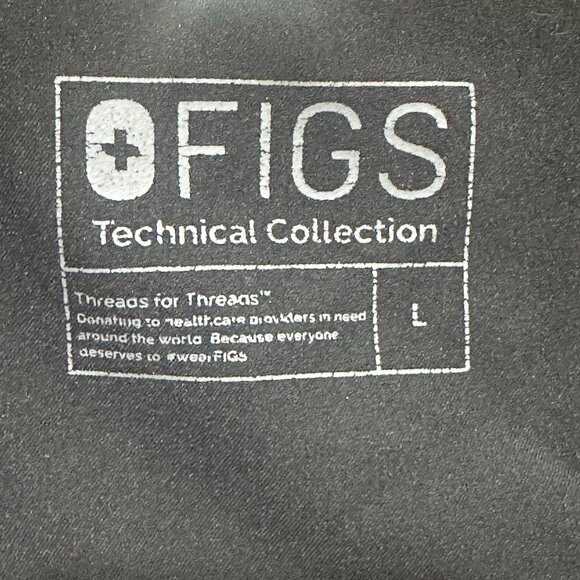 Women FIGS Casma Three‎ Pocket Scrub Top Black Medical Healthcare Hospital Large - Picture 4 of 6